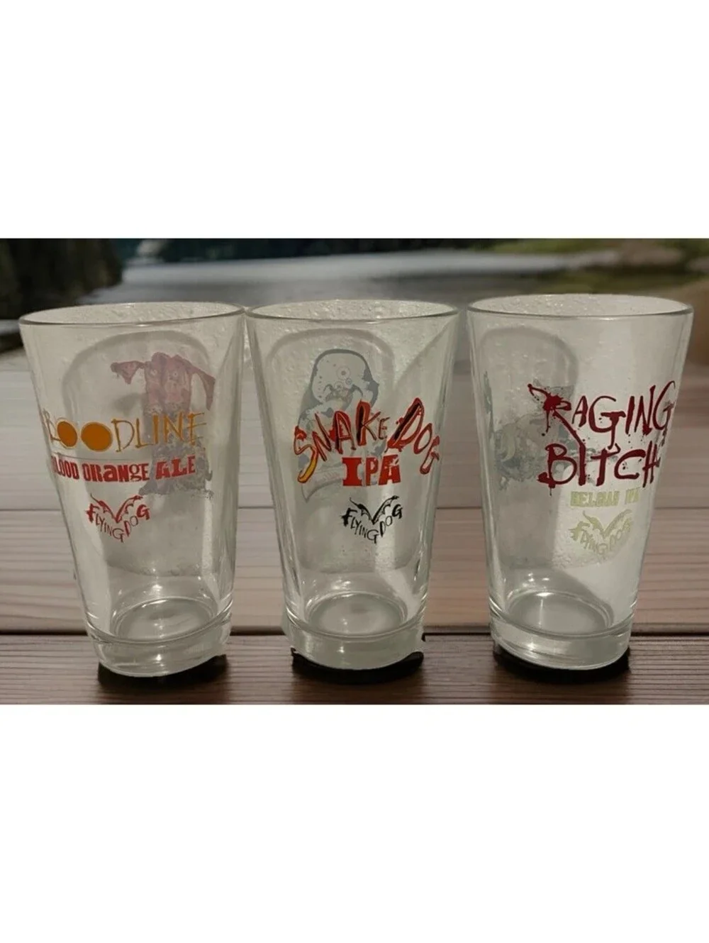 Belgian IPA Beer Glasses Set of 3 Bloodline,snake Dogs,raging Bitc# 6